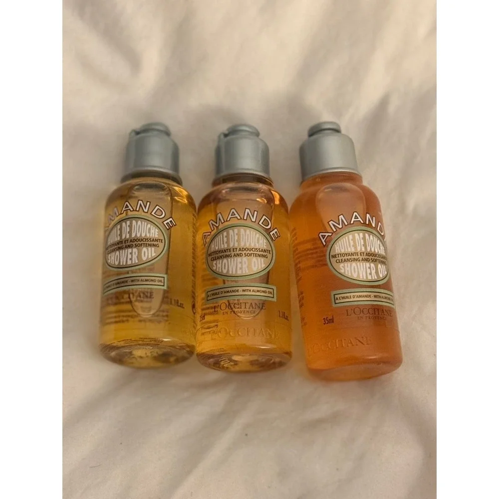 L'Occitane Almond Shower Oil Travel Size 35 mL Lot of 3 Amande Bath Body